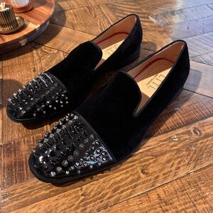 Black Spiked Loafers
